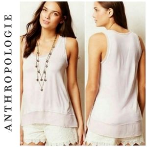 🌸 Anthro Bordeaux Pink Chiffon Tank